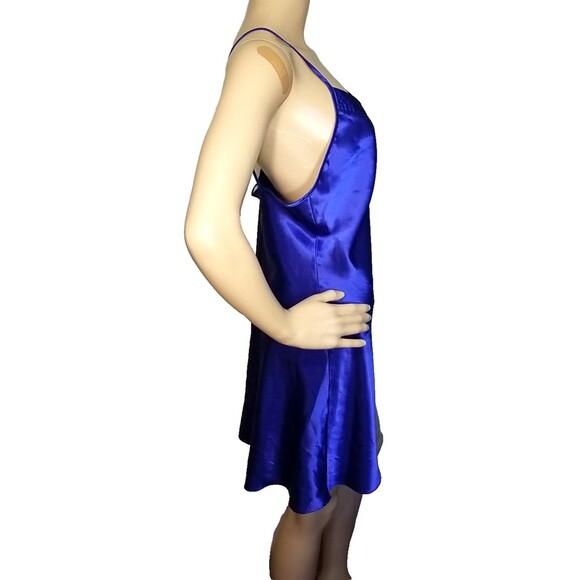 Vintage Val Mode Lingerie Royal Blue Size Medium Slip Dress Nightgown        T47 - Picture 3 of 9